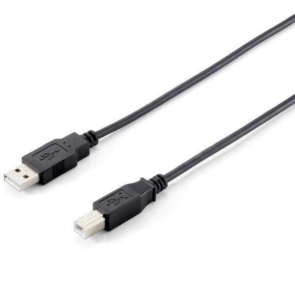 USB 2.0 CABLE A->B M/M 3,0M, BLACK