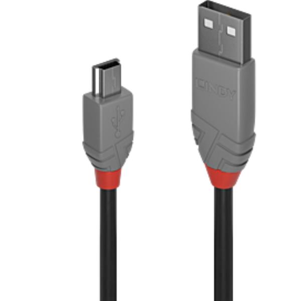 0,5M USB 2.0 KABEL A/MINI-B, ANTHRA