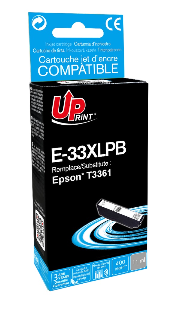 E-33XLPB Per EPSON 33XL FOTO Nero Cartuccia inchiostro 11ml  400pg