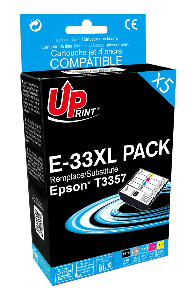 E-33XL PACK Per EPSON 33XL MULTIPACK 5 Cartucce inchiostro nero-FOTO nero-ciano-magenta-giallo