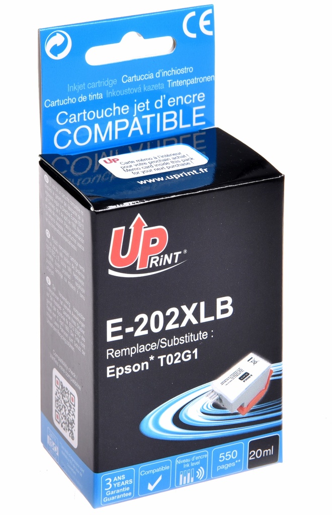 E-202XLB Per EPSON 202 Cartuccia inchiostro nero 20 ml