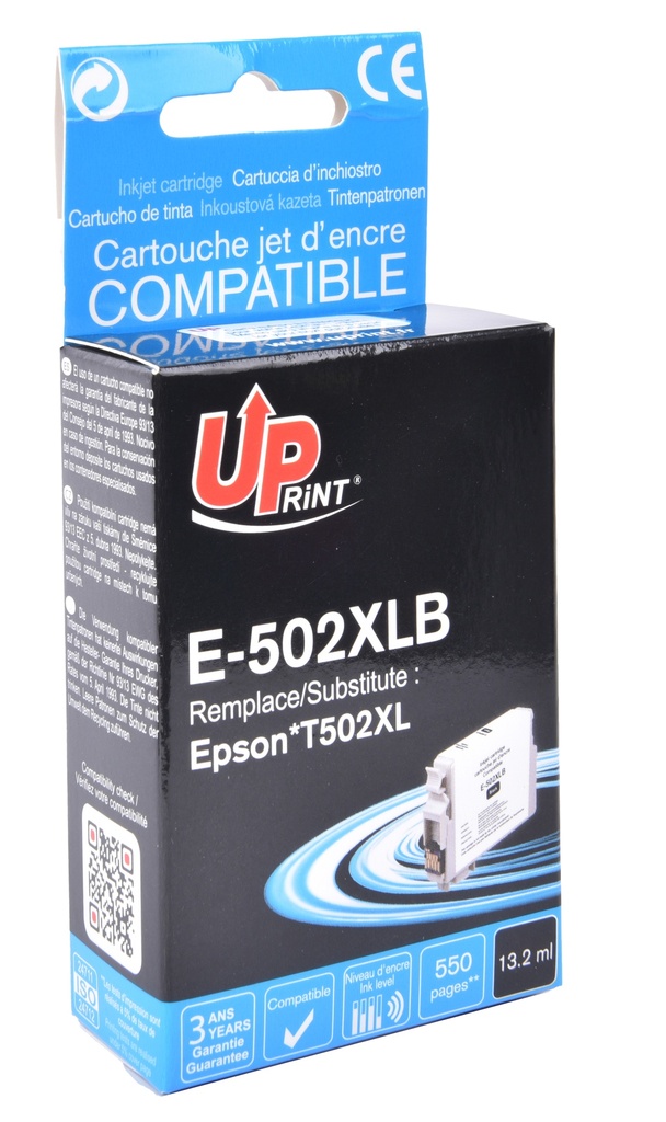 E-502XLB Per EPSON 502 Cartuccia inchiostro nero 13,2 ml