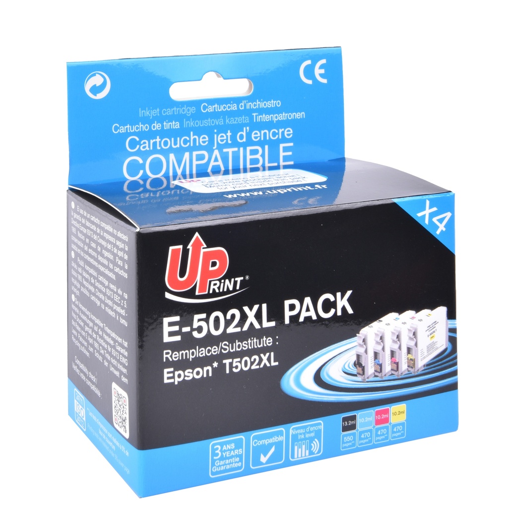 E-502XLPACK Per EPSON 502 MULTIPACK 4 Cartucce nero-ciano-magenta-giallo