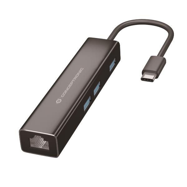 3-PORT USB 3.0 HUB WITH GIGABIT