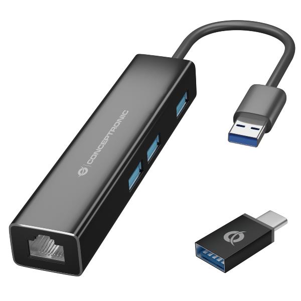 3-PORT USB 3.1 HUB WITH GIGABIT NET