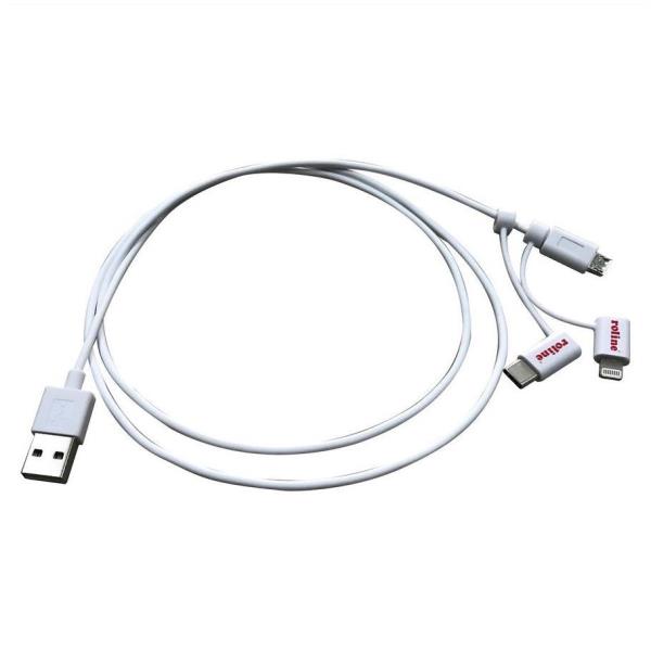 CAVO USB A-MICROB 8PIN C M/M/M 1M