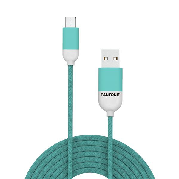 PANTONE MICROUSB CABLE 1.5MT CYAN