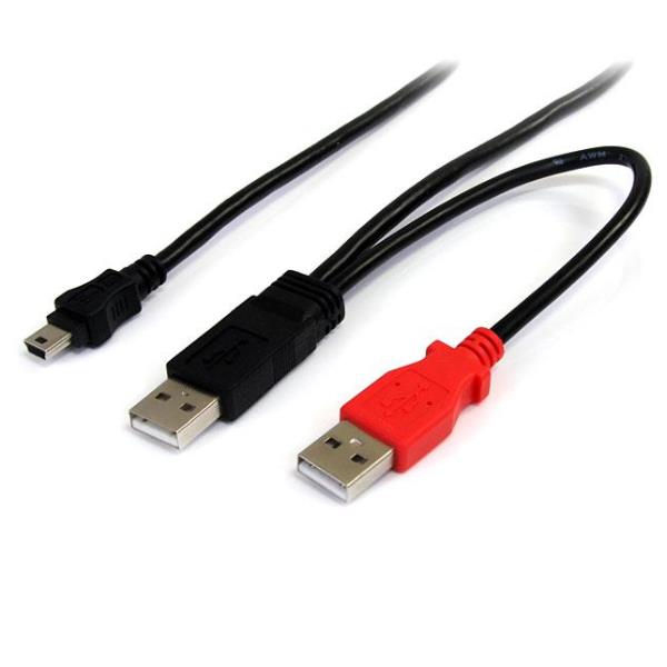 6 FT USB Y CABLE A AND MINI B