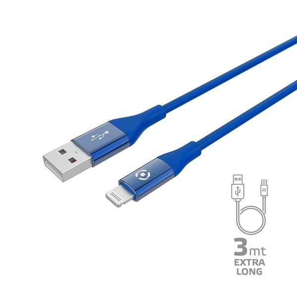 USB-A TO LIGHTNING 12W CABLE 3MT BL