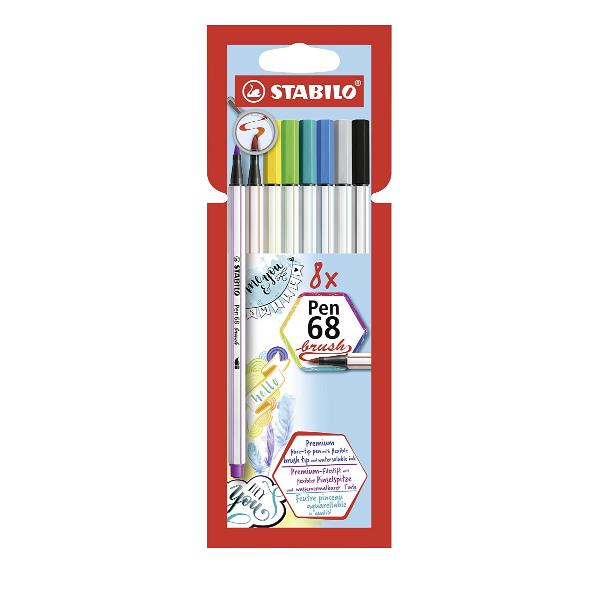 AST8 COL ASS STABILO PEN 68 BRUSH