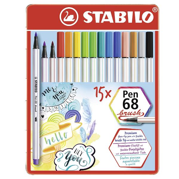 AST15 COL ASS STABILO PEN68 BRUSH