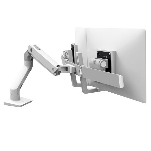 HX DESK DUAL MONITOR ARM, WHITE