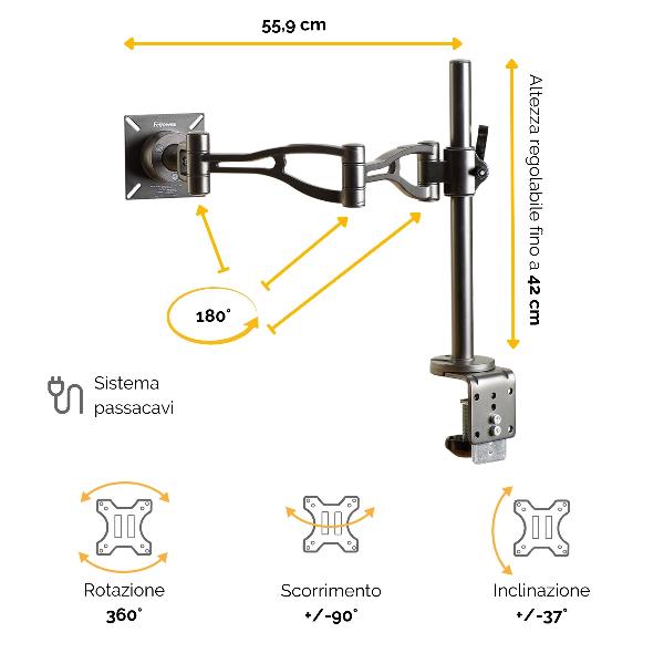 BRACCIO MONITOR SINGOLO