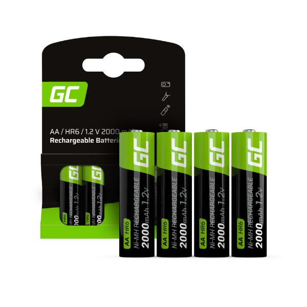 RECHARGE BATTERIES 4XAA HR6 2000MAH