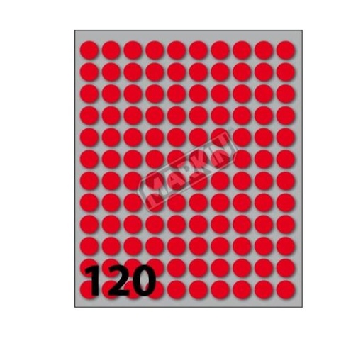 [X11004RO] CF1200 ETICHETTE ROTONDE 10MM RO