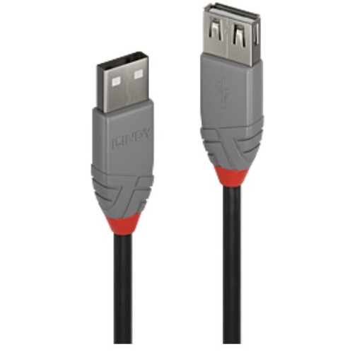 [36701-LND] 0,5M USB 2.0 KABEL AM / AF, ANTHRA