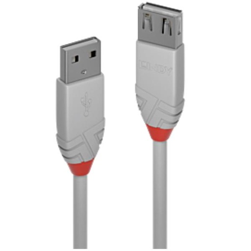 [36712-LND] 1M USB 2.0 KABEL AM / AF, COOL GREY