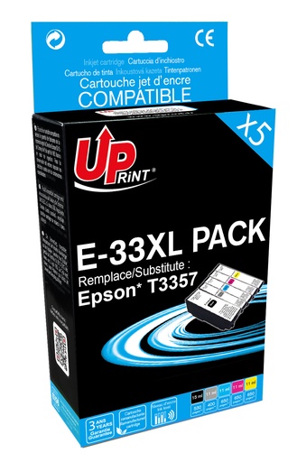 [EJ33XLUPRP5] E-33XL PACK Per EPSON 33XL MULTIPACK 5 Cartucce inchiostro nero-FOTO nero-ciano-magenta-giallo