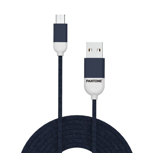 [PT-MC001-5N] PANTONE MICROUSB CABLE 1.5MT NAVYBL