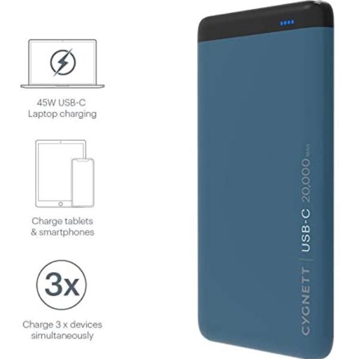 [CY2224PBCHE] BATTERY BANK USB-C/A 20000MAH 63W