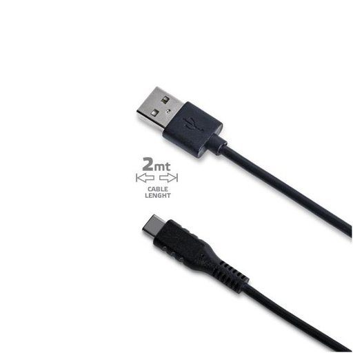 [USB-C2M] USB-A TO USB-C 15W CABLE 2MT BLACK