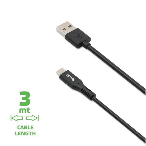 [USB-C3MBK] USB-A TO USB-C 15W CABLE 3MT BLACK