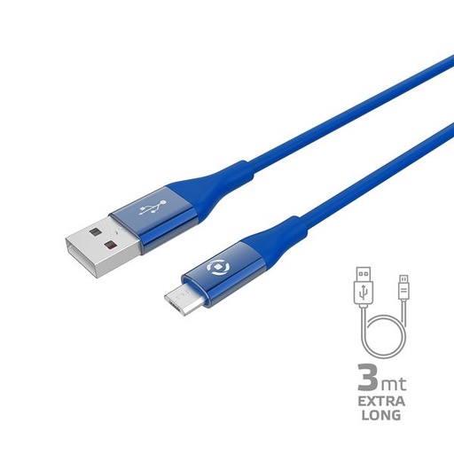 [USBMICROCOL3MBL] USB-A TO MICROUSB 12W CABLE 3MT BL