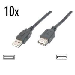 [NX090301136] 10X PROLUNGA USB 2.0 1.8MT NERA