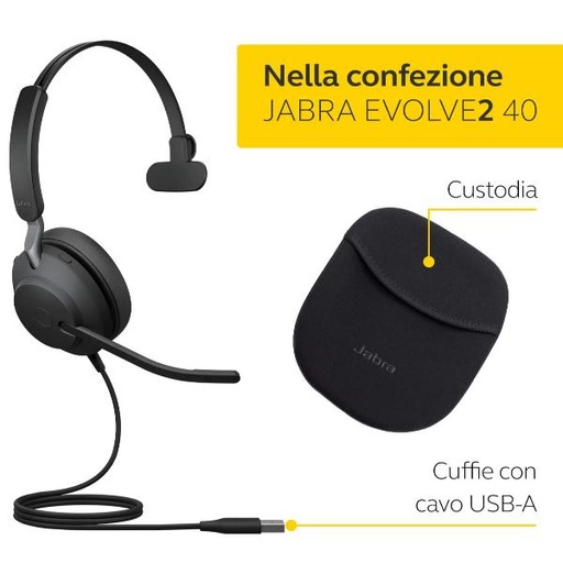 [24189-899-999] JABRA EVOLVE2 40 USB-A MS MONO ES