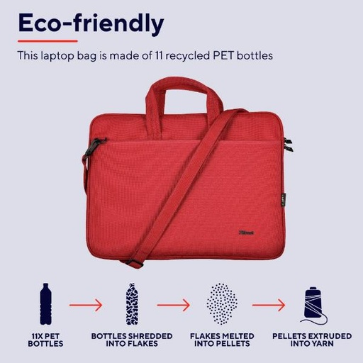 [24449] BOLOGNA LAPTOP BAG 16" ECO RED