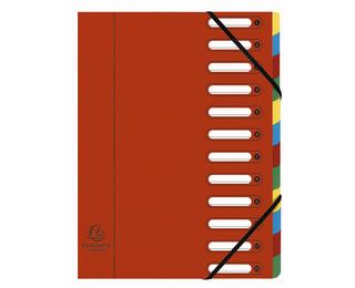 [55125E] CLASSIFICATORI 12SCOMPART ROSSO