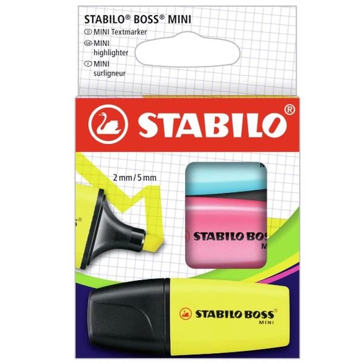 [07/3-2-01] AST3 STABILO BOSS MINI BL/GL/ROSA