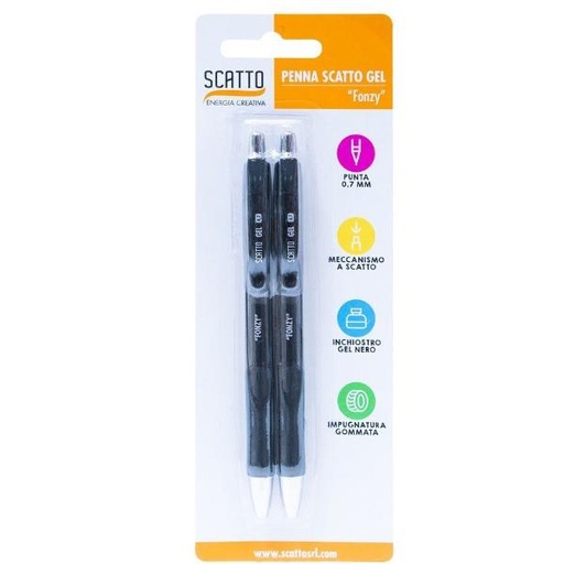 [594-03] CF2PZ PENNA A SCATTO GEL 0 7MM NERO