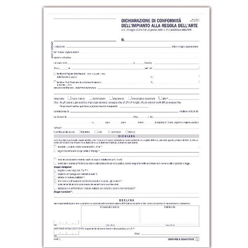 [88425000G] CF50 SCHED DICH.CONF.IMP.REGOL ARTE