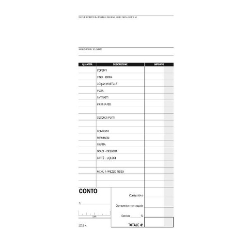 [DU162100000] CF5 BLOCCO CONTI RISTOR. 100 COPIE