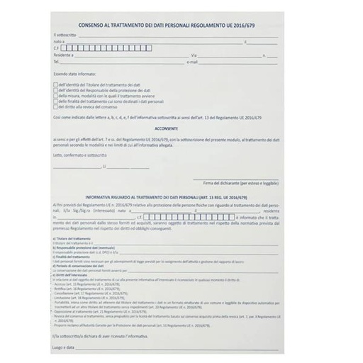 [E9015] CF25MODULO CONS. DATI PERSONALI