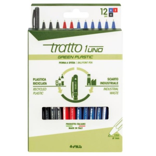 [F04020000] CF12 TRATTO1 GREEN PLAST 3 COL.ASS.