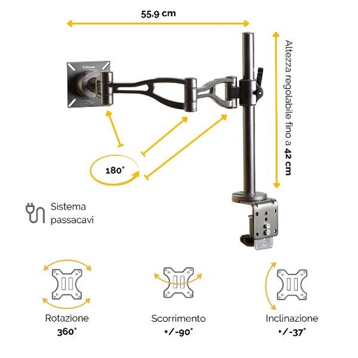 [8041601] BRACCIO MONITOR SINGOLO