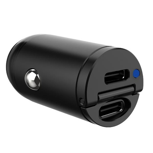 [CCMINI2USBCBK] 2USB-C CAR CHARGER 30W BLACK